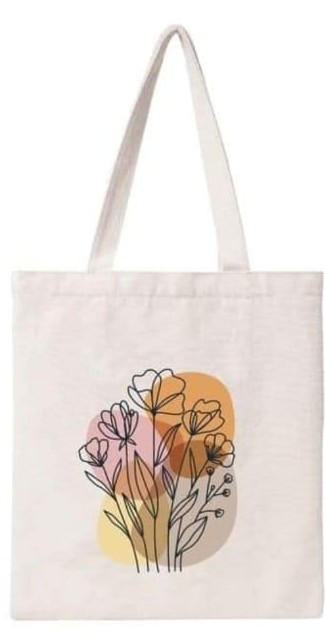 Line Art Blooms Tote Bag
